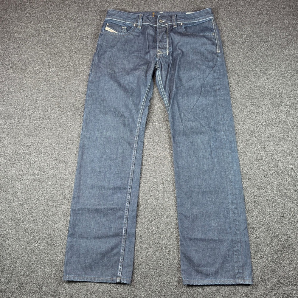 Diesel Larkee Jeans Dark Blue Mens 34x32 Regular Straight Wash 0088Z Indigo Pant